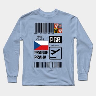 Prague Czech republic travel ticket Long Sleeve T-Shirt